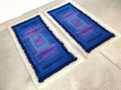 Tapis graphiques abstraits modernes de Gilde, Allemagne, années 1960, ensemble de 2.