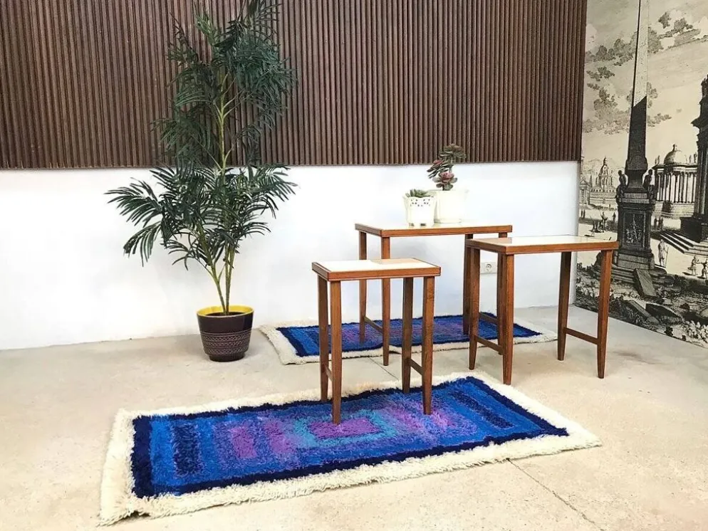Tapis graphiques abstraits modernes de Gilde, Allemagne, années 1960, ensemble de 2.