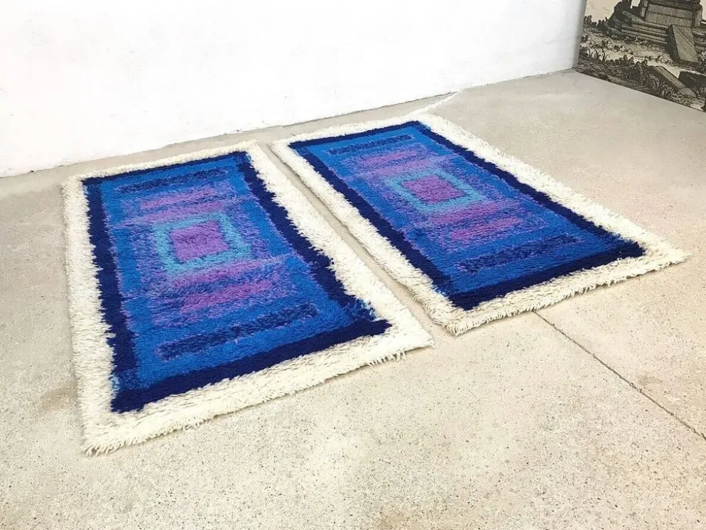 Tapis graphiques abstraits modernes de Gilde, Allemagne, années 1960, ensemble de 2.