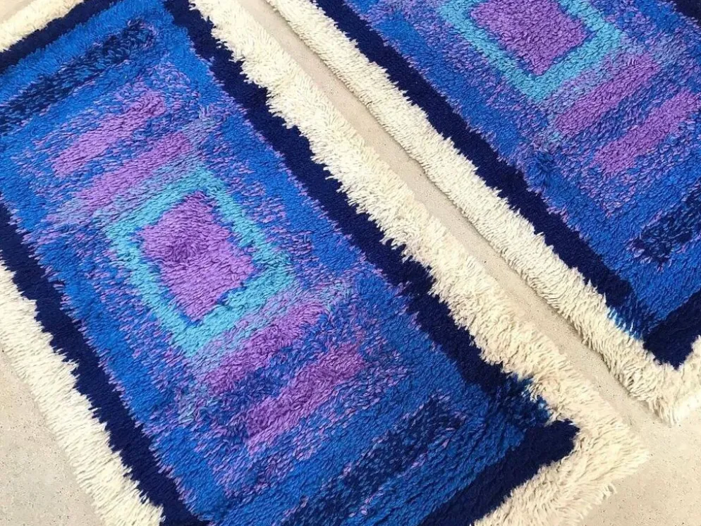 Tapis graphiques abstraits modernes de Gilde, Allemagne, années 1960, ensemble de 2.