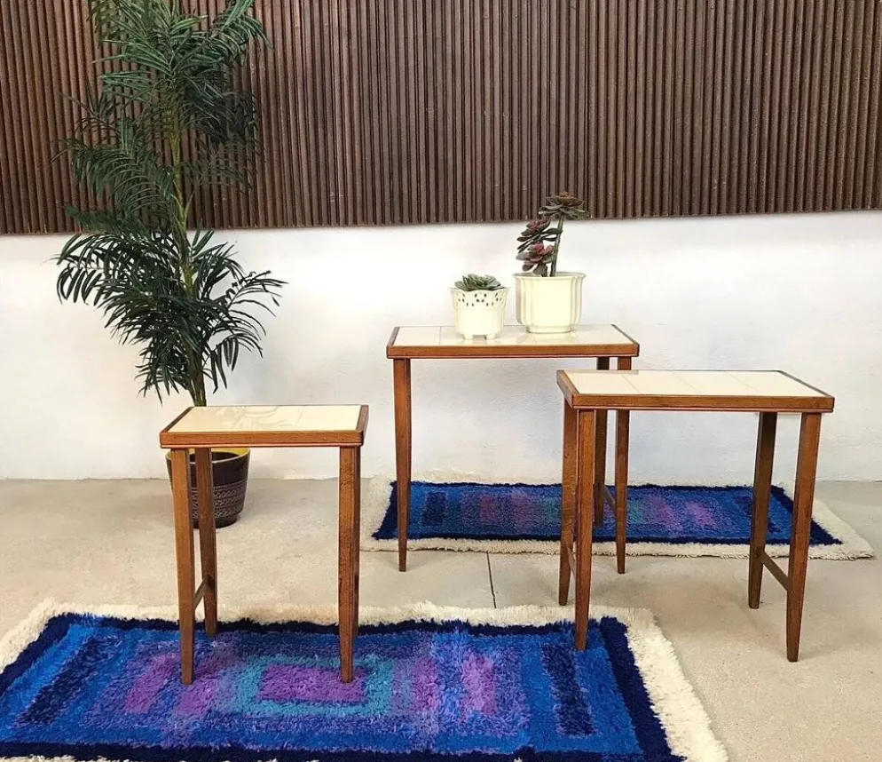 Tapis graphiques abstraits modernes de Gilde, Allemagne, années 1960, ensemble de 2.