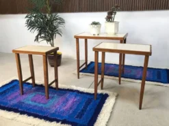 Tapis graphiques abstraits modernes de Gilde, Allemagne, années 1960, ensemble de 2.