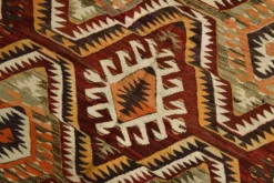 Tapis kilim anatolien aux couleurs délavées rouge et orange, 5 x 9, 150 x 271 cm