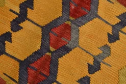 Tapis kilim anatolien doux rouge et orange 5x12, tapis kilim en laine, 139x377 cm