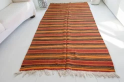 Tapis kilim anatolien vintage rayé extra long – 337 x 139 cm – sku 134