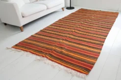 Tapis kilim anatolien vintage rayé extra long – 337 x 139 cm – sku 134