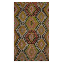 Tapis kilim anatolien vintage fait main turc 198 cm x 320 cm