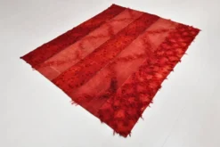 Tapis Kilim Anatolien Vintage Turc, Teintes de Rouge Vin Décor Boho