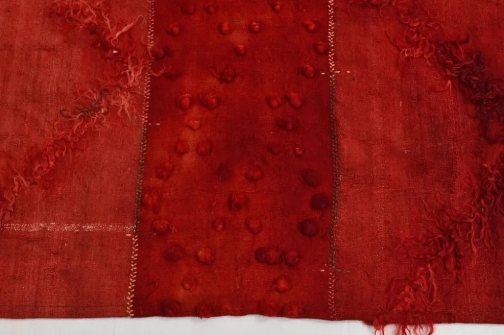 Tapis Kilim Anatolien Vintage Turc, Teintes de Rouge Vin Décor Boho