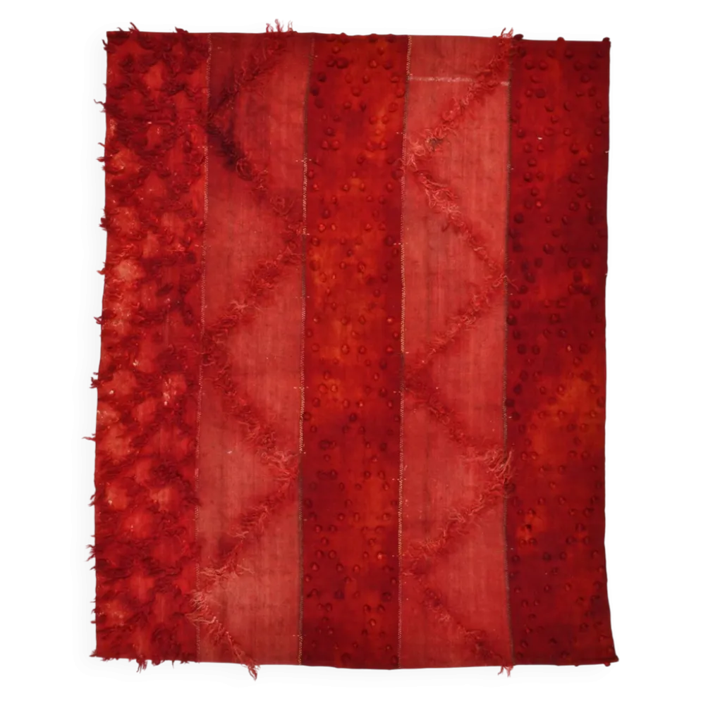 Tapis Kilim Anatolien Vintage Turc, Teintes de Rouge Vin Décor Boho