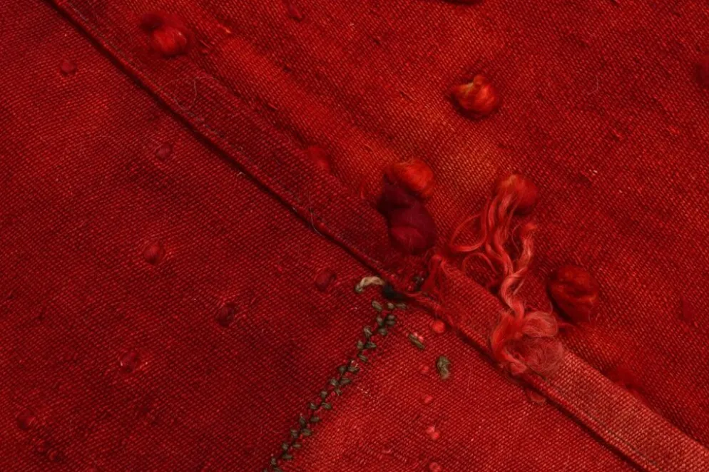 Tapis Kilim Anatolien Vintage Turc, Teintes de Rouge Vin Décor Boho