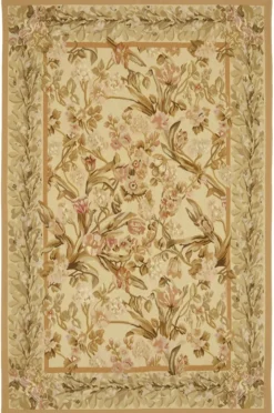 Tapis kilim aubusson vintage européen fait main 177 cm x 273 cm