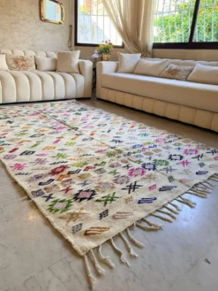Tapis Kilim berbère marocain en laine multicolore – 267 × 165 cm