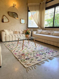 Tapis Kilim berbère marocain en laine multicolore – 267 × 165 cm