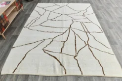 Tapis Kilim contemporain vintage super doux 6x9, 198x269 cm