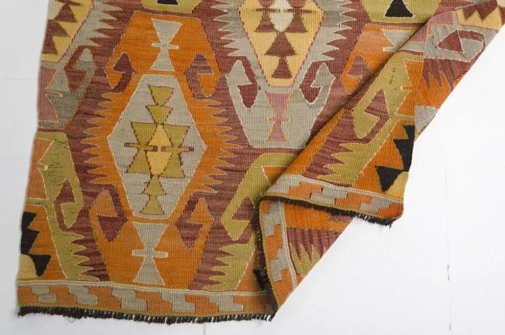 Tapis Kilim en laine anatolien vintage sku132