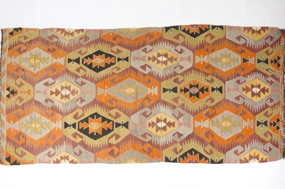 Tapis Kilim en laine anatolien vintage sku132