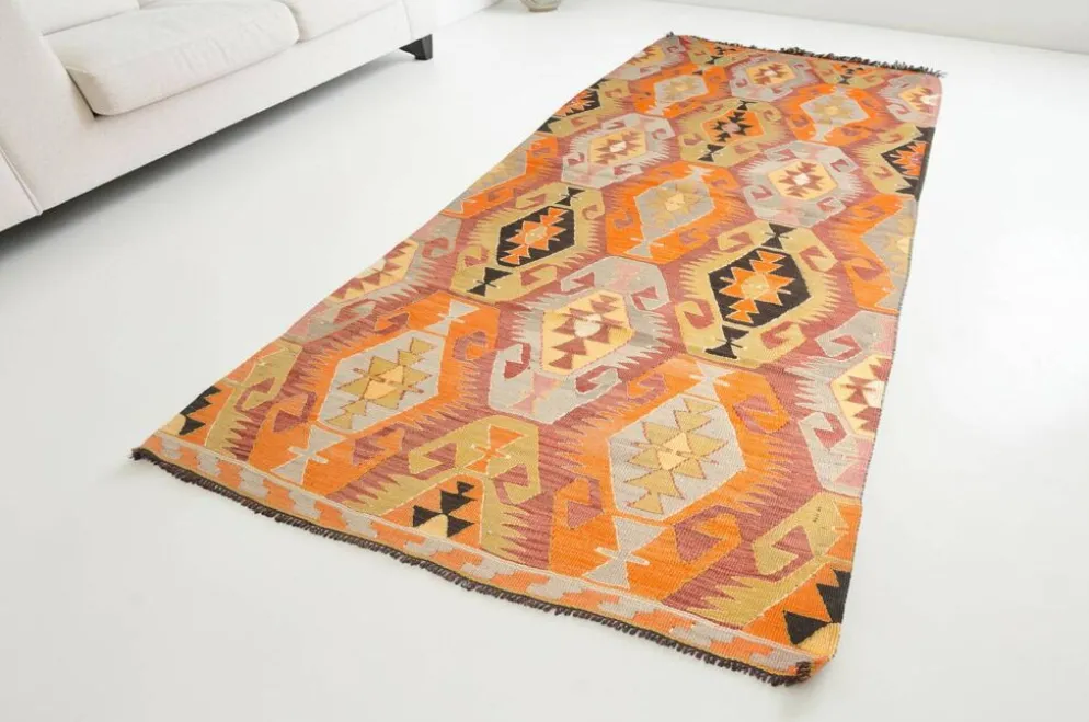 Tapis Kilim en laine anatolien vintage sku132