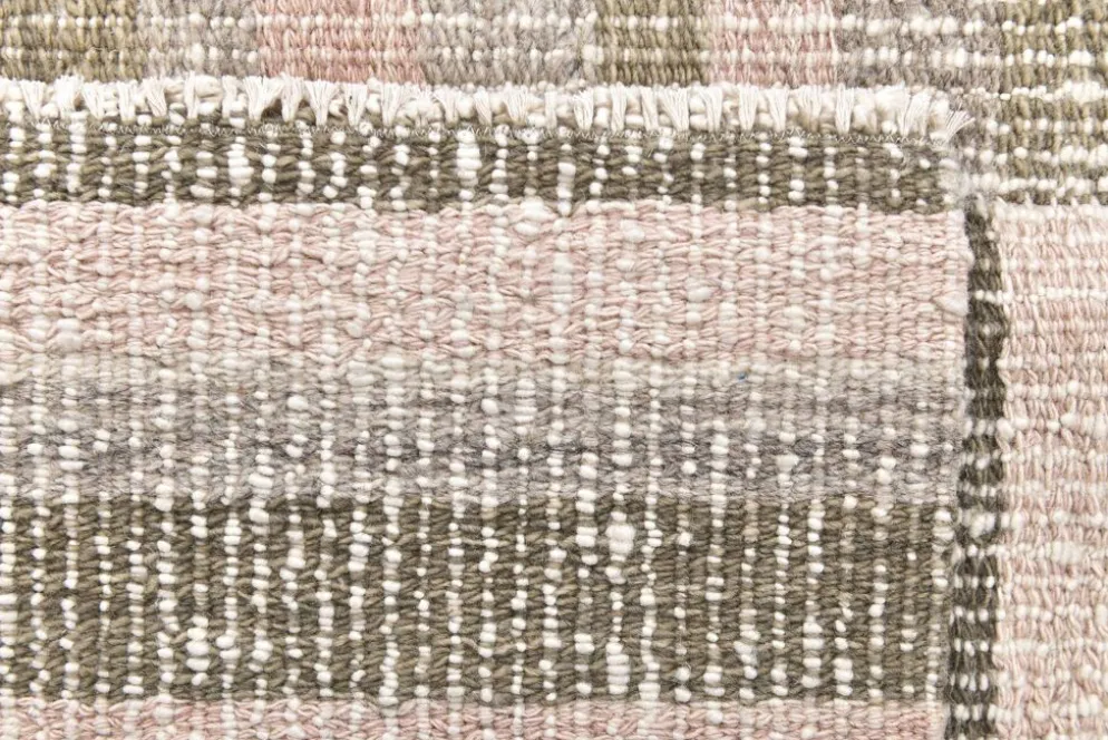 Tapis kilim en laine rose vert 212x145, tapis kilim en laine biologique, tapis scandinave k