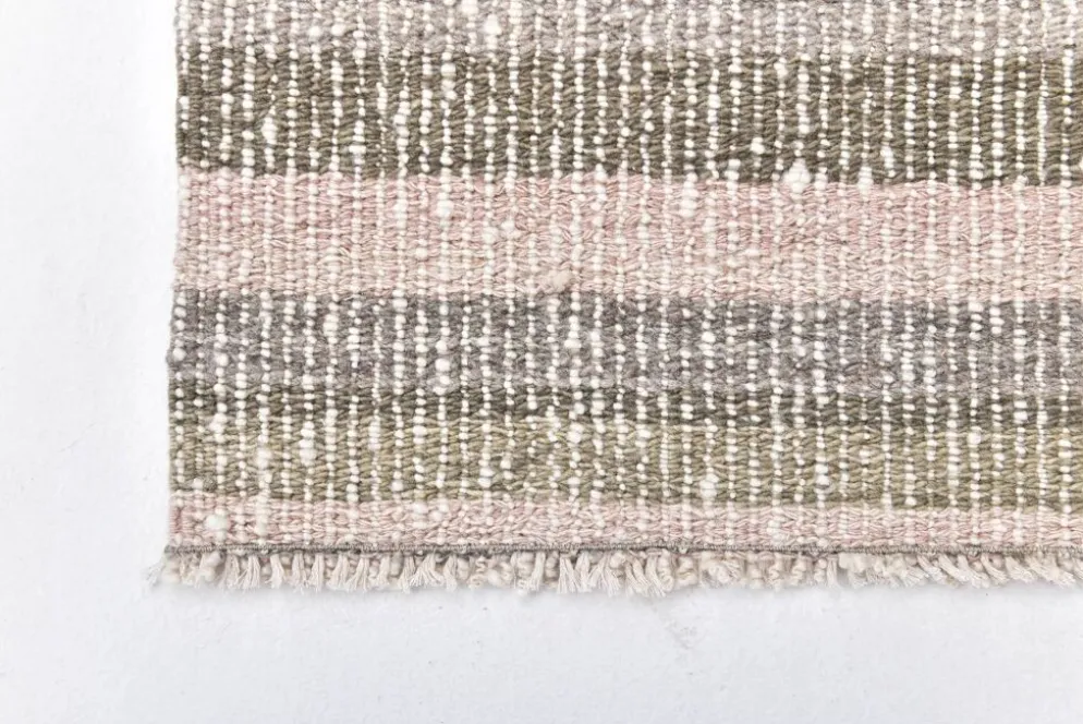 Tapis kilim en laine rose vert 212x145, tapis kilim en laine biologique, tapis scandinave k