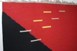 Tapis kilim géométrique au design abstrait, années 1960