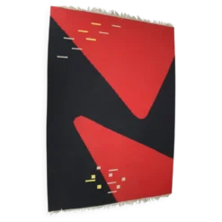 Tapis kilim géométrique au design abstrait, années 1960
