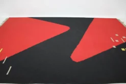 Tapis kilim géométrique au design abstrait, années 1960