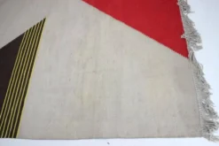 Tapis kilim géométrique du milieu du siècle dans le style d'Antonín Kybal, années 1950.