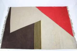 Tapis kilim géométrique du milieu du siècle dans le style d'Antonín Kybal, années 1950.