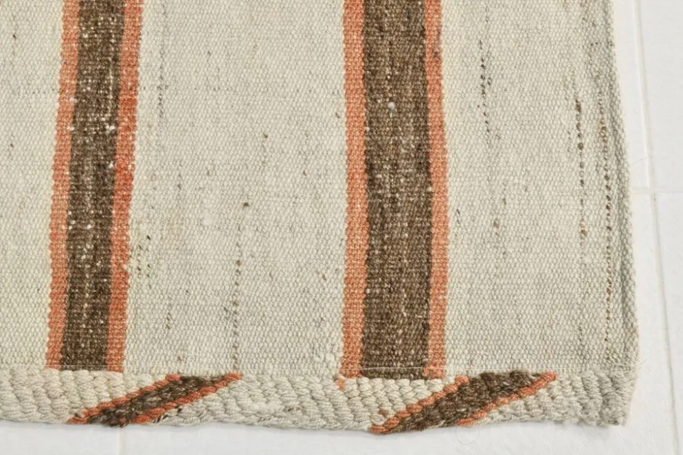 Tapis Kilim marron et beige 2x8, 71x260 cm