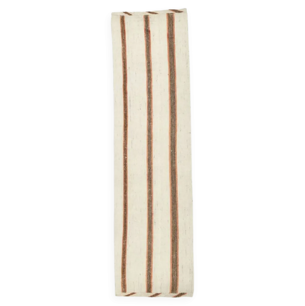 Tapis Kilim marron et beige 2x8, 71x260 cm