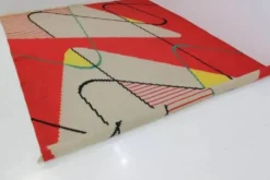 Tapis kilim moderne géométrique extraordinaire, A. Kybal, années 1950