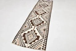 Tapis Kilim persan marron beige 3x10, 97x324 cm
