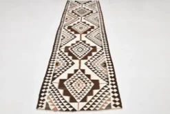 Tapis Kilim persan marron beige 3x10, 97x324 cm