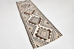 Tapis Kilim persan marron beige 3x10, 97x324 cm