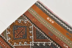 Tapis Kilim persan rouge et vert 3x9, 81x279 cm