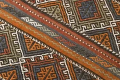 Tapis Kilim persan rouge et vert 3x9, 81x279 cm
