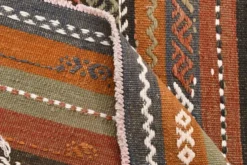 Tapis Kilim persan rouge et vert 3x9, 81x279 cm