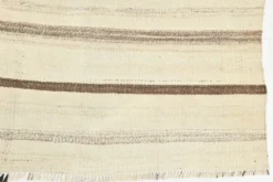 Tapis Kilim rayé beige et crème 5x7, 161x211 cm