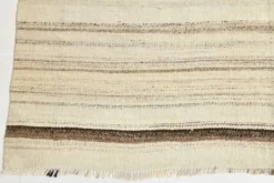 Tapis Kilim rayé beige et crème 5x7, 161x211 cm