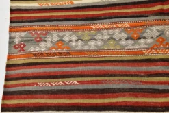 Tapis Kilim rayé couleur pêche 6x11, tapis Kilim en laine antique, 165x326
