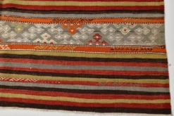 Tapis Kilim rayé couleur pêche 6x11, tapis Kilim en laine antique, 165x326