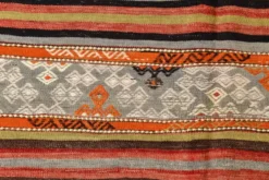 Tapis Kilim rayé couleur pêche 6x11, tapis Kilim en laine antique, 165x326