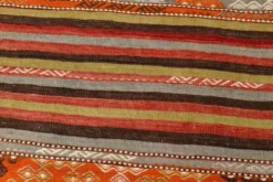 Tapis Kilim rayé couleur pêche 6x11, tapis Kilim en laine antique, 165x326