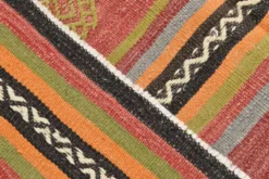 Tapis Kilim à rayures rouges, long et large, 190 x 356 cm