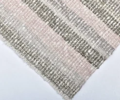 Tapis kilim rose pastel, tapis kilim en laine 325x217 cm, grand tapis kilim