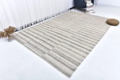 Tapis kilim rose pastel, tapis kilim en laine 325x217 cm, grand tapis kilim