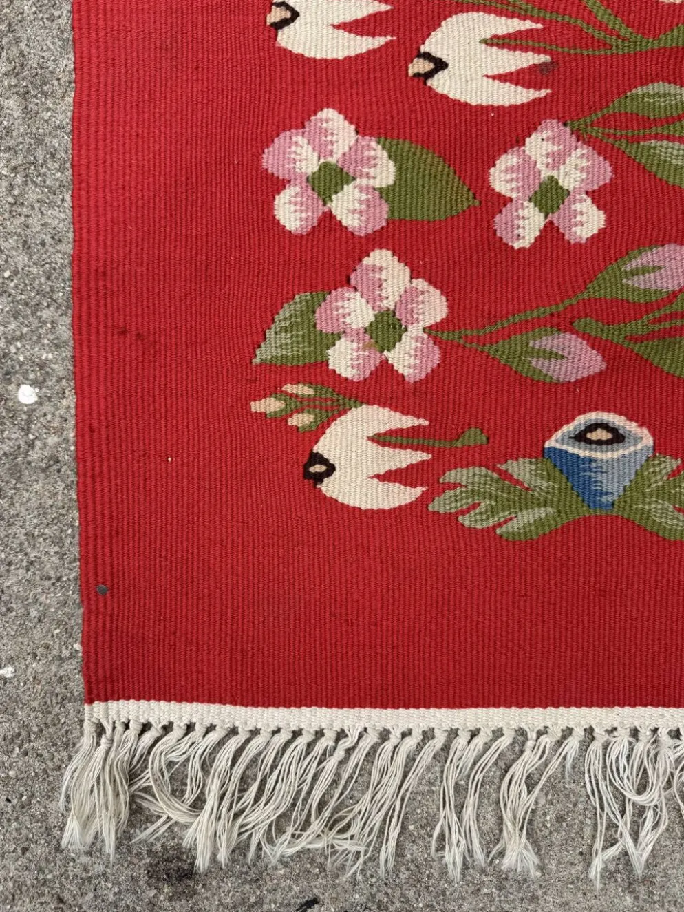 Tapis Kilim roumain années 50