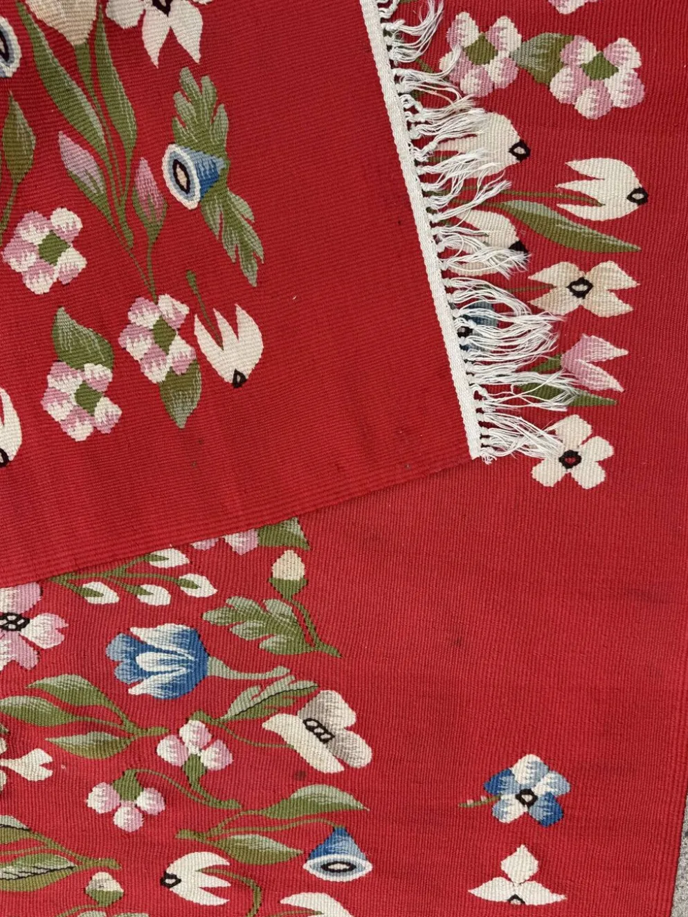 Tapis Kilim roumain années 50