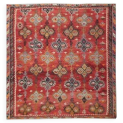 Tapis kilim tribal en laine Şarkışla, tissé à la main, antique et rare, couleur rouille.